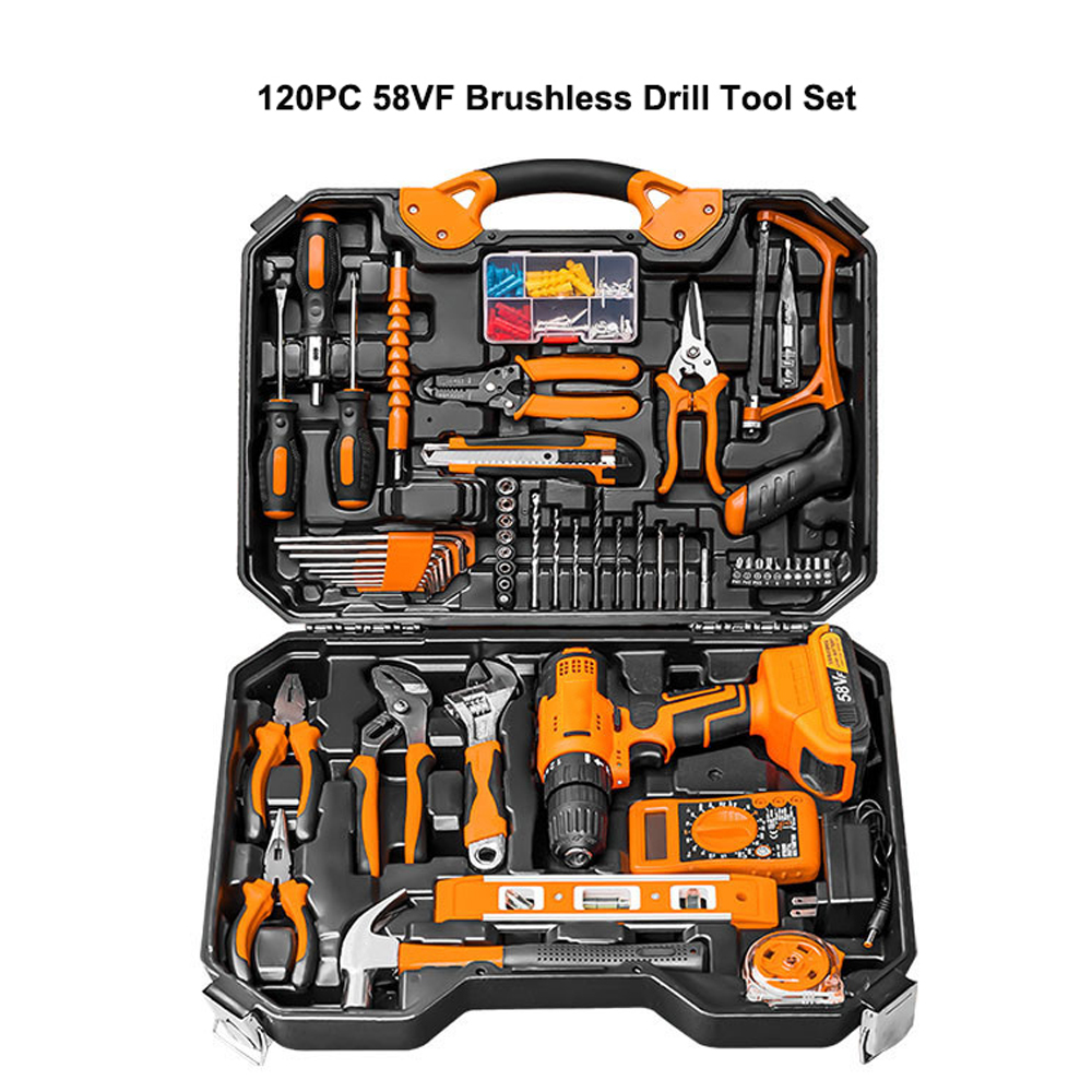120pc  58VF bushless electric drill set
