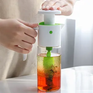 Glass Salad Dressing Shaker Recipe Bottle Condiment Mixer Container Sa