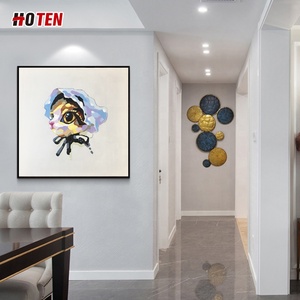 Pittura a olio moderna astratta di arte del cane del cane fatto a mano arte astratta moderna dipinta a mano moderna della tela del cane - Product Image 5