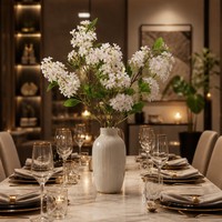 Branche de fleur d'osmanthus artificielle blanche en soie pour vase, décoration de table de mariage, vente en gros