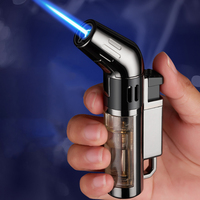 DEBANG Multifonctionnel Jet Briquet Grande Puissance Flamme Rechargeable Coupe-Vent Torche pour Cigarette Cuisine BBQ et Bougie Éclairage
