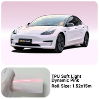 Film de protection de peinture automobile auto-cicatrisant en TPU souple, dynamique, rose changeant de couleur, en rouleau