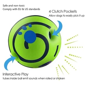Canrux interaktif köpek oyuncak köpek haddeleme topu gıcırtılı Giggle ses Pet çiğnemek oyun oyuncaklar Wobble ses köpek oyuncak - Product Image 4