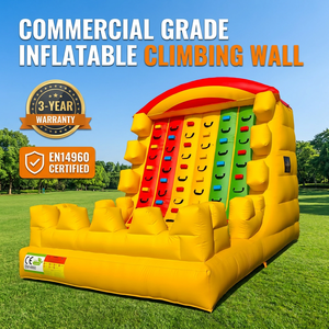 Mur d'escalade <span class=keywords><strong>gonflable</strong></span> en PVC de 0,55 mm certifié EN14960, qualité commerciale, pour location événementielle - Product Image 1