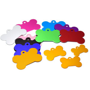Venta al por mayor etiqueta de identificación de mascotas grabar el logotipo de aleación de aluminio de <span class=keywords><strong>hueso</strong></span> de perro de etiqueta - Product Image 1