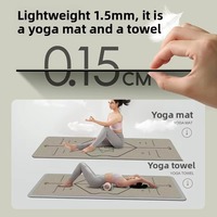 Tapis de yoga naturel en PU ultra-fin, antidérapant, anti-transpiration, personnalisable avec logo, léger, durable, écologique, universel, 1,5 mm, 183 cm