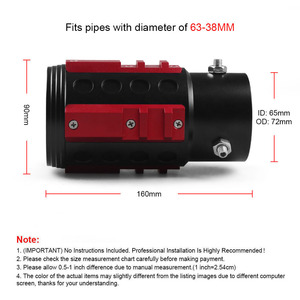 Tubo de Escape Personalizado para Carreras, Modificación Universal de Aleación de Aluminio para Automóviles con Calcomanía de Granada, Sistema de Escape Tuning - Product Image 5