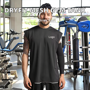 Camiseta Deportiva de Malla Casual para Hombre, Personalizada, de Punto, 100% Poliéster, de Alta Calidad, Sin Mangas, Secado Rápido, Transpirable, Cuello Redondo - Product Image 2