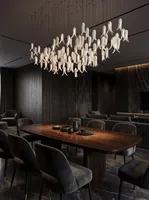 Lustre en verre de luxe, grand luminaire suspendu personnalisé pour hall d'hôtel, villa, escalier, salle à manger