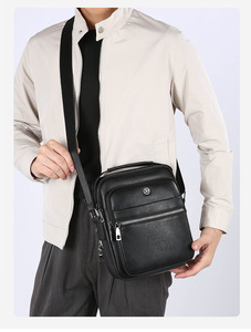 Nouvelle mode, sac à bandoulière en cuir PU, petit sac à bandoulière, sac messager en cuir pour homme, usage quotidien - Product Image 6