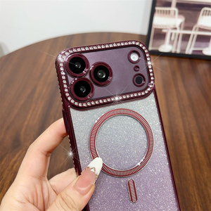เคสโทรศัพท์ใสแบบแม่เหล็ก ดีไซน์เลนส์เพชรไล่ระดับวิบวับ  วัสดุ TPU สำหรับ iPhone 18 17 16 Plus 15 14 13 12 11 Pro Max - Product Image 5