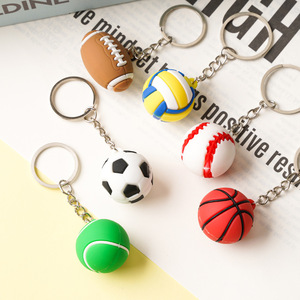 Llavero Deportivo de Goma 3D QY, Mini Llavero con Forma de Pelota, Llavero de PVC de Dibujos Animados para Regalo Promocional o Souvenir - Product Image 6