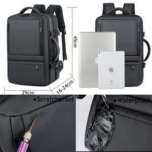 Trendiger Schulrucksack Herrenrucksack Damenrucksack Diebstahlsicherer Smart-Rucksack Laptop-Rucksack mit USB-Ladefunktion Wasserdichte Taschen für Männer - Product Image 3