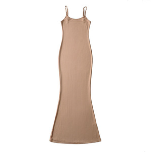 Abito da donna Sexy <span class=keywords><strong>in</strong></span> Jersey <span class=keywords><strong>di</strong></span> <span class=keywords><strong>cotone</strong></span> <span class=keywords><strong>di</strong></span> alta qualità con maniche lunghe a sirena Sexy senza maniche sul fondo del pavimento - Product Image 3