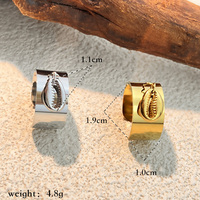 Bague Y & S Fashion Jewelry, plaquée or 18 carats, en acier inoxydable, avec pendentif en forme de coquille de dent, bague décorative