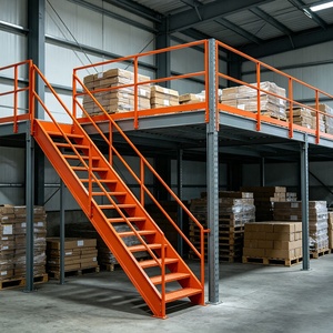 Système de rayonnage industriel pour entrepôt avec structure en acier, plancher en mezzanine et plateforme de stockage, avec aménagement personnalisé - Product Image 3