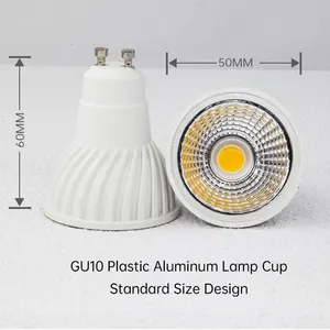 Dim to warm GU10 lampe 0 ~ 100% blub à gradation lisse puce COB 5W 400LM aluminium + ABS pas de bruit sans scintillement CE