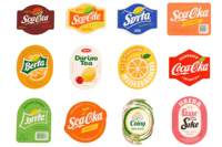 Autocollant transparent étanche pour boisson aux fruits autocollant de marque privée en vinyle pour emballage de bouteille en plastique de jus
