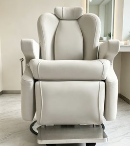 Sillón de Barbería Moderno de Cuero PU, Reclinable, para Salón de Belleza, Color Blanco, Muebles para Estudio de Peluquería - Product Image 1