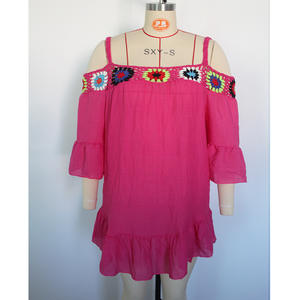 Cache-sarong d'été à manches volantées pour femmes, <span class=keywords><strong>tunique</strong></span> paréo tricotée pour la <span class=keywords><strong>plage</strong></span>. - Product Image 4