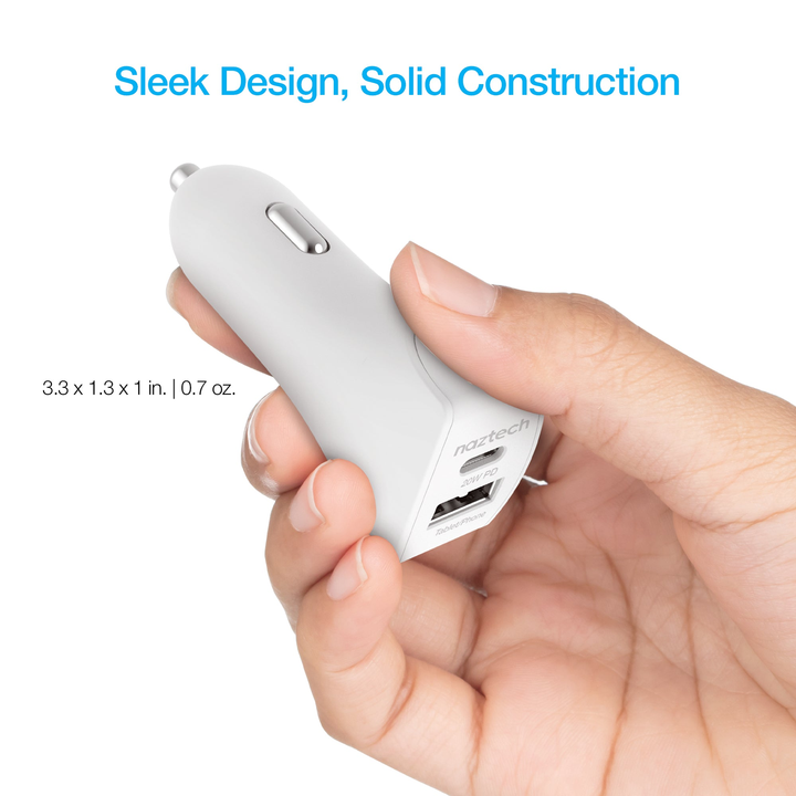 TD Naztech 20W USB-C PD+12W Car Charger High-Efficiency USB Charging Solution for Vehicles