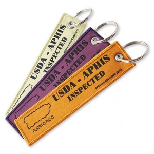 Porte-clés personnalisé en tissu sergé avec logo brodé, étiquette tissée anime, taille personnalisée, cadeaux promotionnels de marque, décoration de porte-clés - Product Image 4