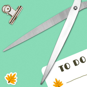 Stainless Steel Office Scissors 10 Inch Straight Head Black Home Use Paper Cutting - Product Image 3