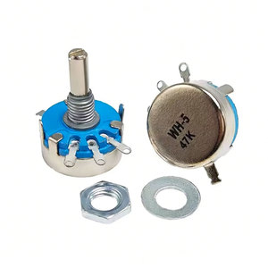 5PCS WH5-1A 1k 2k 10k 47k 4k7 470r 100k 470k 220k 1k5 22k 1m ohm Potentiomètre rotatif conique en carbone à 3 bornes à axe rond WH5 - Product Image 1