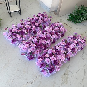 MSFAME Runner Floreale 5D di Alta Qualità da Matrimonio Effetto Realistico con <span class=keywords><strong>Fiori</strong></span> di Campo <span class=keywords><strong>Lilla</strong></span> e <span class=keywords><strong>Viola</strong></span> - Product Image 4