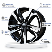 Venta al por mayor de fábrica: Nuevas llantas de aleación para coches de pasajeros con tecnología Flow Forming, de 17/18/19/20 pulgadas, con cara mecanizada negra, ruedas deportivas de carreras.