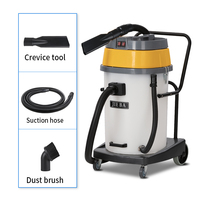 Aspirateur Balai Eau et Poussière Double Moteur Haute Puissance 70L pour Usine et Lavage Automobile Commercial avec Nettoyage Manuel