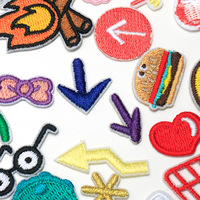 Patch brodé en tissu polyester de haute qualité, durable, personnalisable, multicolore, à coudre, motif dessin animé, directement de l'usine