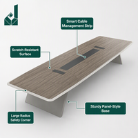 Table de réunion, grande table de bureau, table longue, table de conférence et ensemble de chaises, poste de travail, table longue simple et moderne, table de conférence