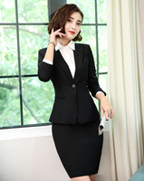 Ensemble de robe de costume d'affaires pour femmes de haute qualité jupe de décoration de bouton-Fabriqué en Chine
