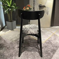 Chaise de salle à manger de luxe en bois massif, tabouret minimaliste moderne avec dossier pour salon, chambre et meuble de coiffeuse