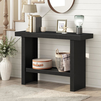 Table console étroite noire, directement de l'usine, pour couloir et entrée, table de canapé à 2 niveaux derrière le canapé avec plateau épais