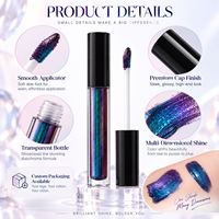 Gloss à lèvres caméléon sirène RTS 4ml, multichrome, haute brillance, 2 couleurs, faible MOQ 2 pièces, vente en gros, logo personnalisé