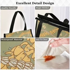 Hawaii Puakenikeni Insulated Cooler Bag Storage Reusable Lunch Tote Food Storage Meal Prep Lunch Cooler Bag with Velcro Close - Product Image 3