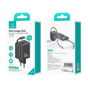 USAMS CC233 Meilleure Vente Produit Tendance 2024 Personnalisé <span class=keywords><strong>Portable</strong></span> 20W Téléphone Charge Rapide Gan EU US UK Plug Téléphone Chargeur Adaptateur - Product Image 6