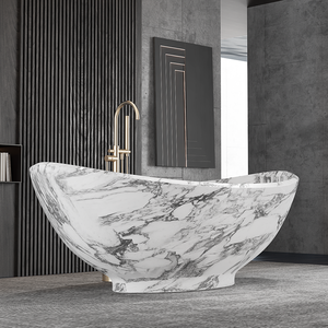 Baignoire en acrylique <span class=keywords><strong>de</strong></span> luxe pour <span class=keywords><strong>bain</strong></span> profond en intérieur, pierre artificielle, grande salle <span class=keywords><strong>de</strong></span> <span class=keywords><strong>bain</strong></span>, douche, baignoire autoportante surdimensionnée pour adultes - Product Image 5