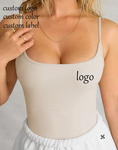 เสื้อครอปท็อปผู้หญิงแบบขายส่งสำหรับฤดูร้อน ผ้าสแปนเด็กซ์ผสมคอตตอนรัดรูป เสื้อกล้ามแขนกุดเซ็กซี่แบบถัก - Product Image 2