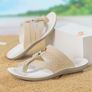 Men's Plus Size Toe Post Slides 2026 Summer Breathable Lightweight Non-Slip Outdoor Wedding <b>Slippers</b> - Product Image 4