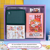 Petit cahier de papeterie personnalisé série Orange coffrets cadeaux Washi Tape Diy mignon Kawaii cahier Journal autocollants kit de papeterie