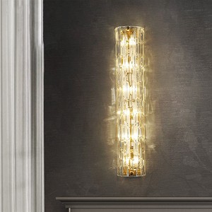Lampe murale en verre et cuivre minimaliste nordique, design moderne et simple pour chambre à coucher, salon, mur de télévision - Product Image 4