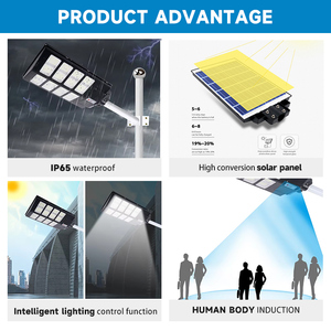 600W 800W 1000W Luces Focos Exteriores Luz <span class=keywords><strong>Led</strong></span> Panel Solar Lamparas Lámpara Solar - Product Image 3