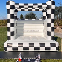 GMY Gonflables Château gonflable pour enfants Gonfiabili Château Gonflable Professionnel Maison gonflable à carreaux noirs et blancs