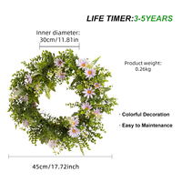 Décoration de mariage, couronne florale suspendue en soie artificielle avec des feuilles d'eucalyptus vertes, couronne artificielle réaliste pour le printemps et l'été