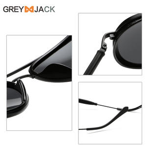 Lunettes de soleil Greyjack Aviator pour hommes, polarisées UV400, monture en métal noir, verres TAC, type 3, pare-soleil - Product Image 3