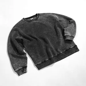 Giyim üreticileri puf baskı asit yıkama hoodie özel logo erkekler için streetwear boy hoodie