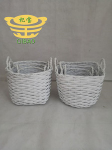 Panier <span class=keywords><strong>de</strong></span> rangement <span class=keywords><strong>pour</strong></span> fruits et légumes, corbeille en fil blanc avec poignée/jardinage/panier à poussière - Product Image 2